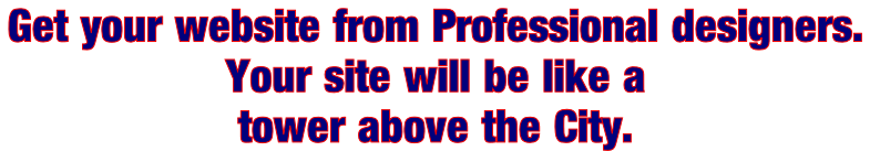 Get your website from Professional designers.  Your site will be like a  tower above the City.